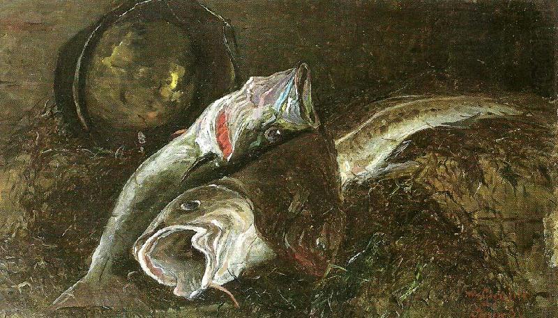 nature morte med fisk, wilhelm von gegerfelt